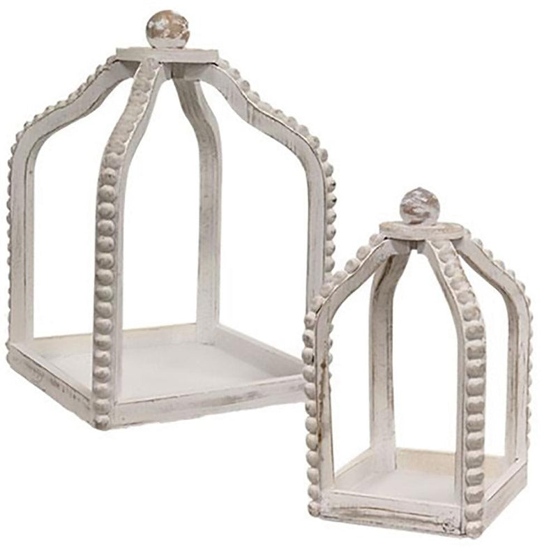 Shabby Chic Beaded Lanterns Set of 2 - My Backyard Decor