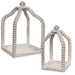 Shabby Chic Beaded Lanterns Set of 2 - My Backyard Decor
