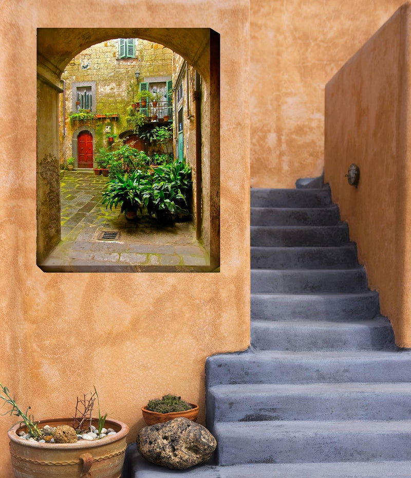 Outdoor Canvas Art 30x40 Italian Courtyard - My Backyard Decor