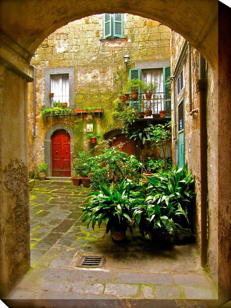Outdoor Canvas Art 30x40 Italian Courtyard - My Backyard Decor