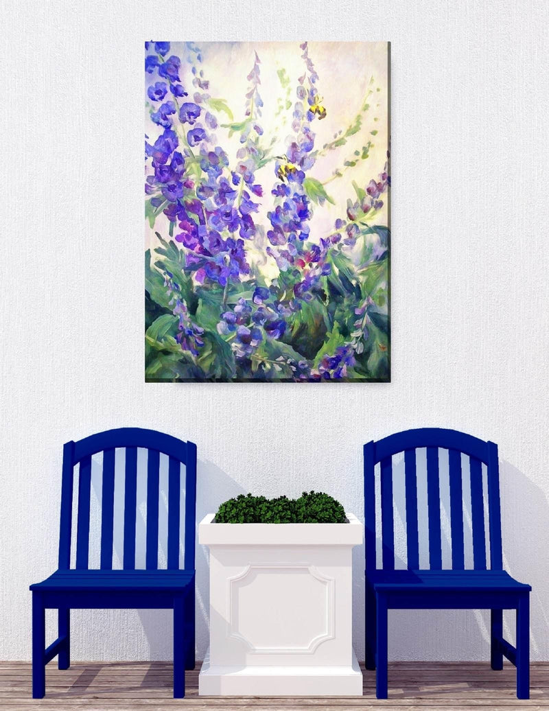 Outdoor Canvas Art 30x40 Blue Delphi - My Backyard Decor