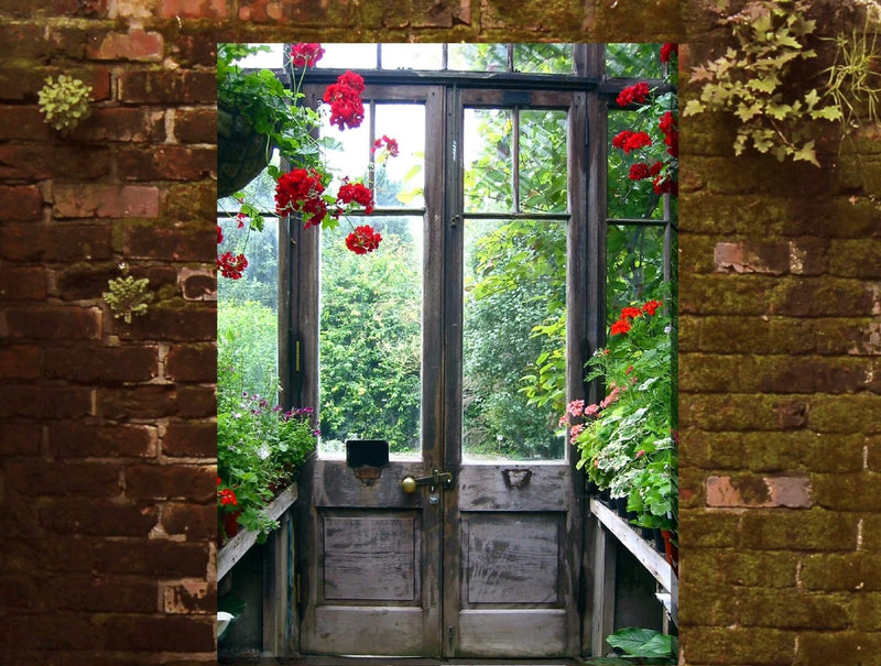 Outdoor Canvas Art 30x40 Time Worn Doors - My Backyard Decor