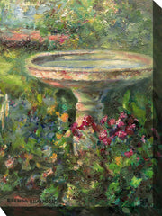 Outdoor Canvas Art 30x40 Birdbath - My Backyard Decor