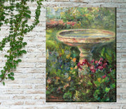 Outdoor Canvas Art 30x40 Birdbath - My Backyard Decor