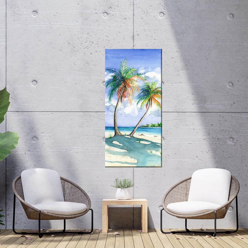 Outdoor Canvas Art 24x48 Palm Shadows