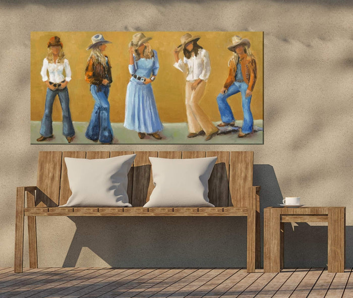 Outdoor Canvas Art 48x24 Cowgirls - My Backyard Decor