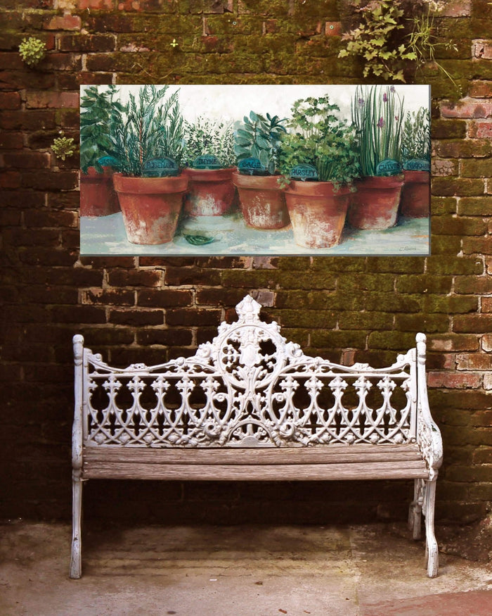 Outdoor Canvas Art 48x24 Kitchen Herbs - My Backyard Decor