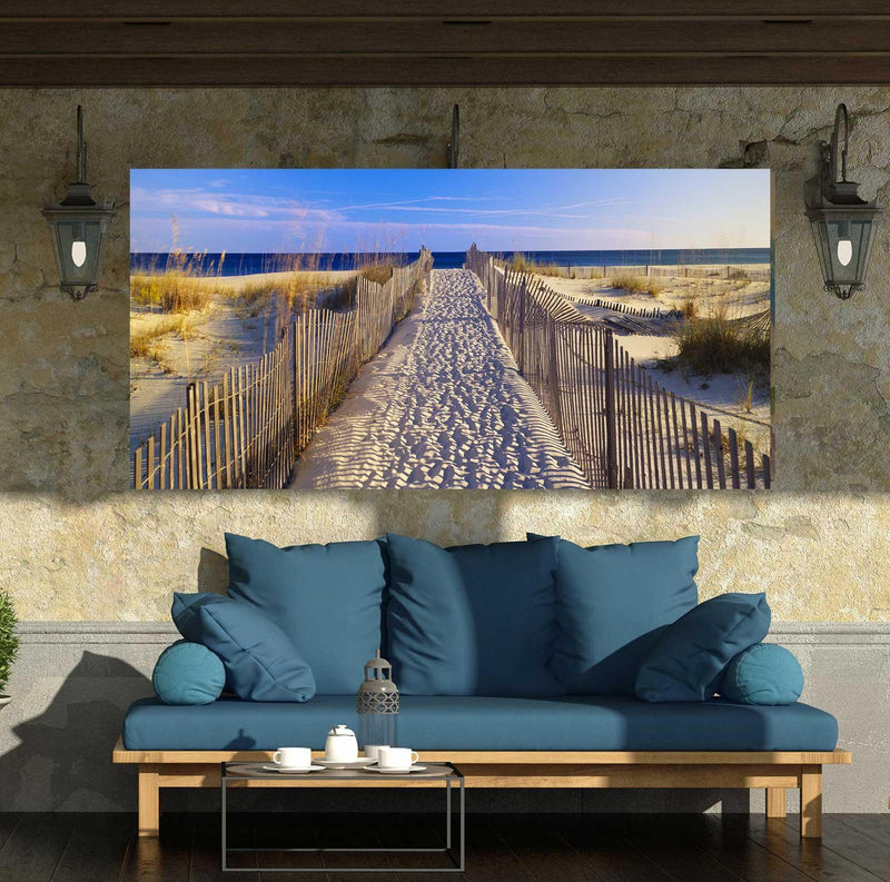 Outdoor Canvas Art 48x24 Beach Walk - My Backyard Decor