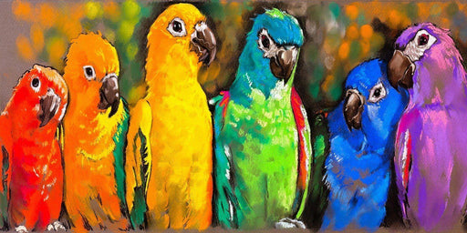 Outdoor Canvas Art 48x24 Pretty Parrots - My Backyard Decor
