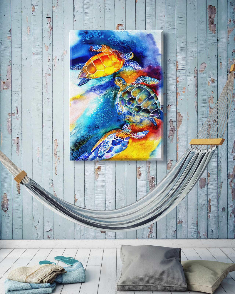Outdoor Canvas Art 30x40 Turtle Play - My Backyard Decor