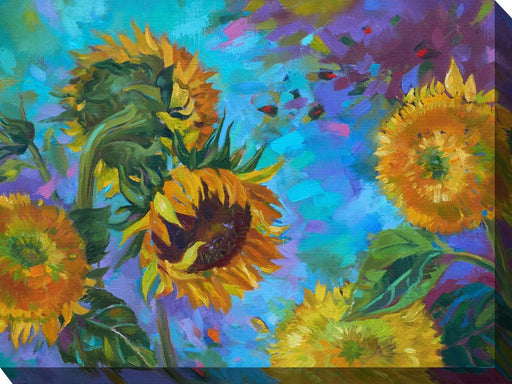 Outdoor Canvas Art 40x30 Sunflower on Blue - My Backyard Decor
