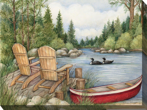 Outdoor Canvas Art 40x30 Red Canoe - My Backyard Decor