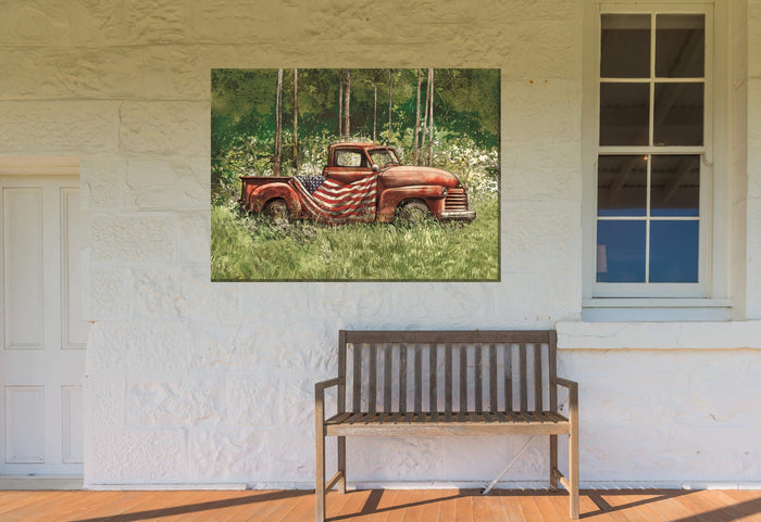 Outdoor Canvas Art 40x30 Vintage Patriot - My Backyard Decor