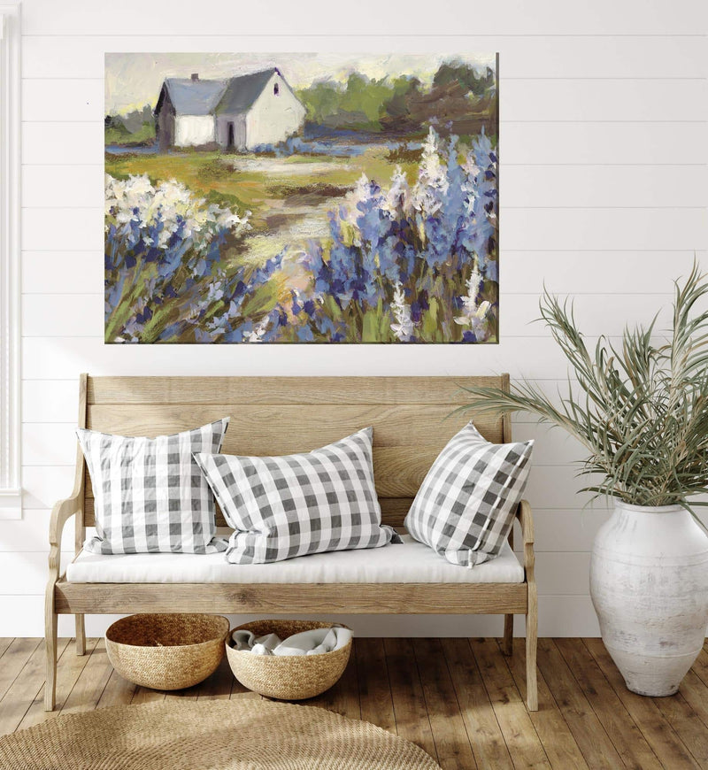 Outdoor Canvas Art 40x30 Meadow Blue Barn