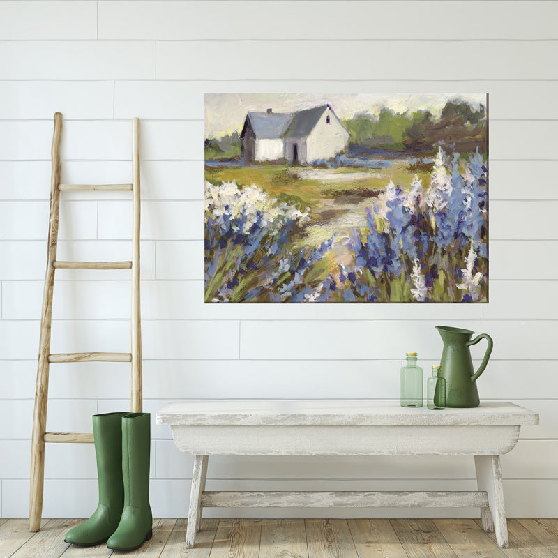 Outdoor Canvas Art 40x30 Meadow Blue Barn