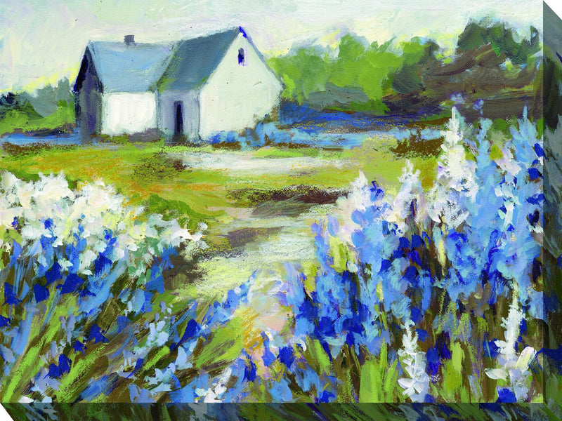 Outdoor Canvas Art 40x30 Meadow Blue Barn
