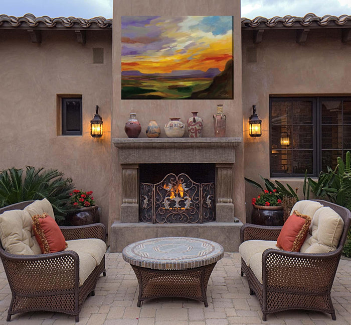Outdoor Canvas Art 40x30 Sonoran Sunset - My Backyard Decor