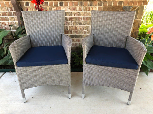 Patio Chairs – Set of 2 – Resin Wicker & Steel – Bentana - My Backyard Decor