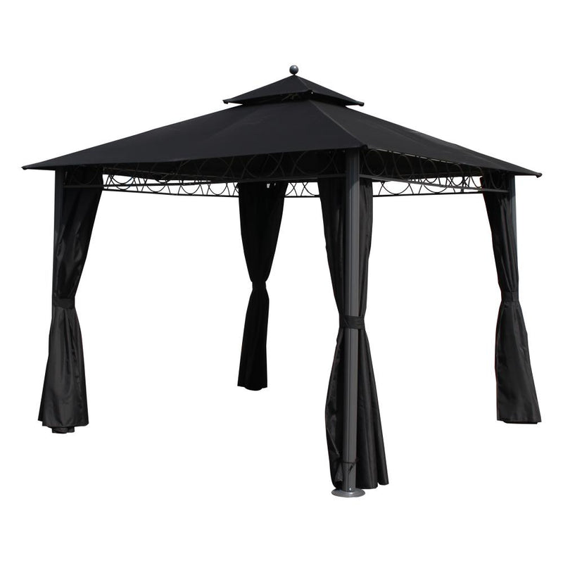 Portable Gazebo - With Drapes - Double Vented - Aluminum/Polyester - 9.8 Feet