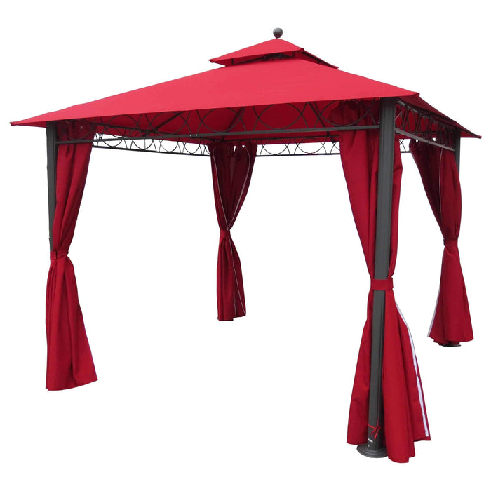 Portable Gazebo - With Drapes - Double Vented - Aluminum/Polyester - 9.8 Feet