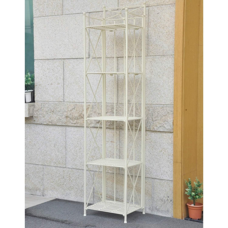 Bakers Rack - Bakers Rack - 5-Tier - Folding - Antique White - Iron