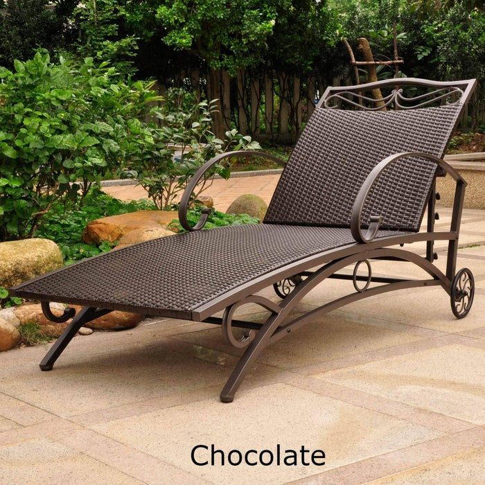Chaise Lounge - Chaise Lounge – Resin Wicker & Steel – Valencia Chocolate