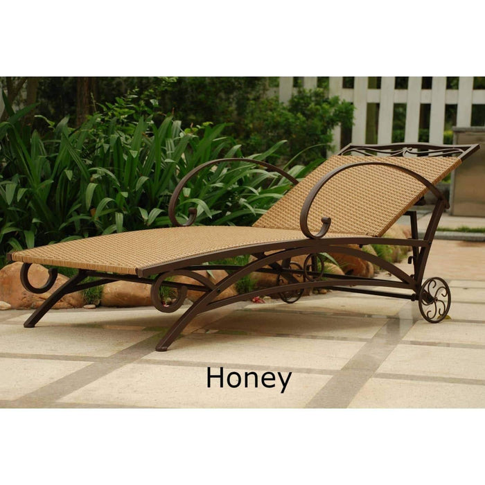 Chaise Lounge - Chaise Lounge – Resin Wicker & Steel – Valencia Honey