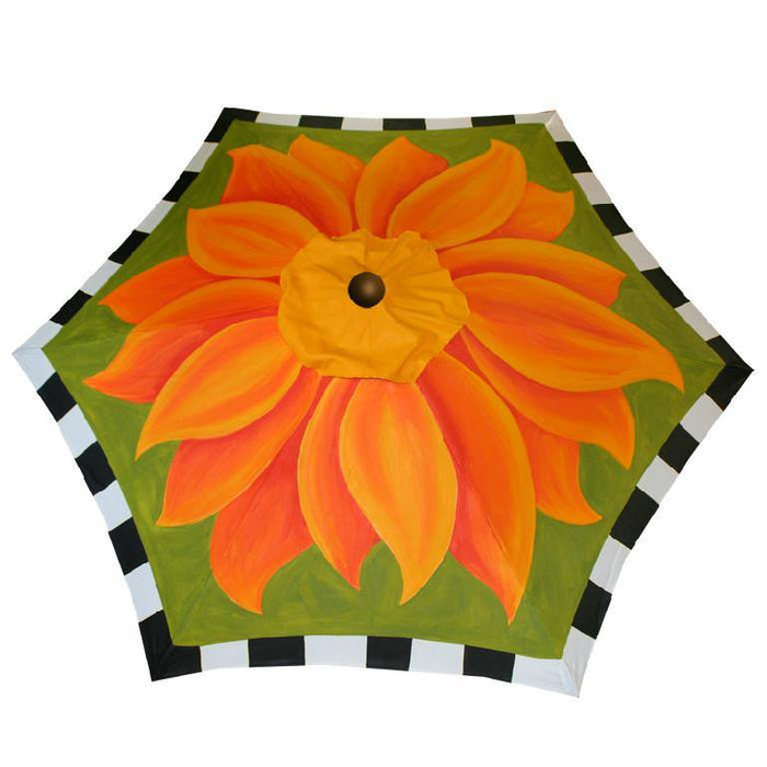 Hand Painted Custom Garden Art Umbrella - Fire Poppy