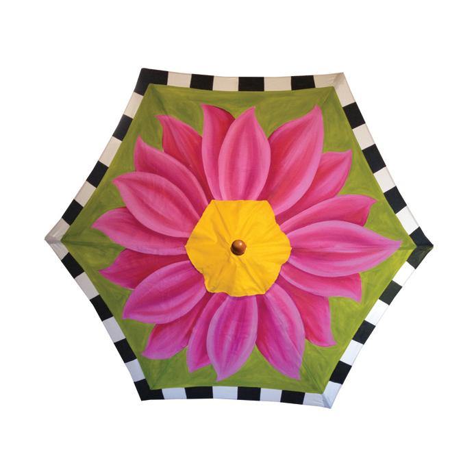 Hand Painted Custom Garden Art Umbrella - Fire Poppy