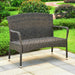 Loveseat Bench - Outdoor Loveseat With Cushion – Resin Wicker & Steel – Majorca