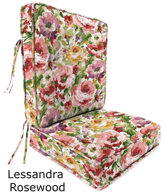 Outdoor Cushions - Outdoor Chair Cushions – 2-Piece - Spun Polyester, Box Edge