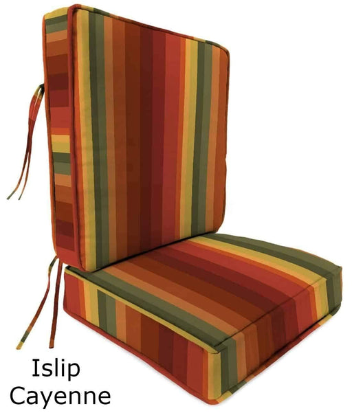 Outdoor Cushions - Outdoor Chair Cushions – 2-Piece - Spun Polyester, Box Edge