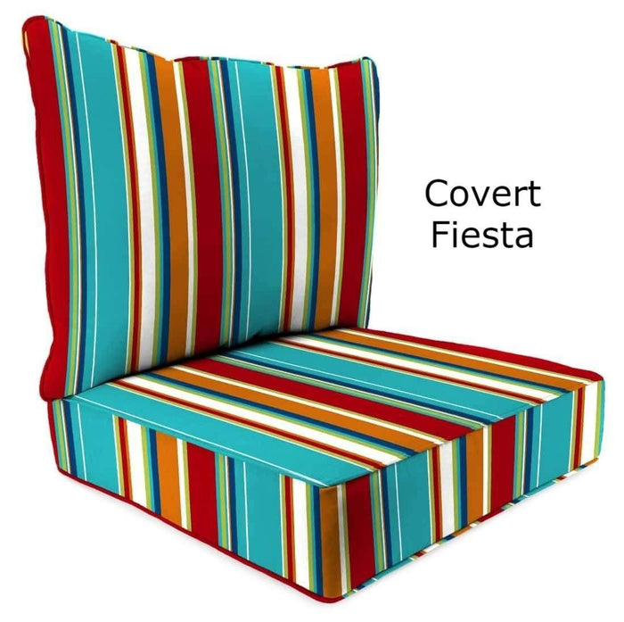 Outdoor Cushions - Outdoor Chair Cushions – 2-Piece – Spun Polyester, Knife/Box Edge
