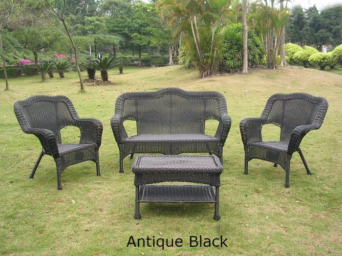 Outdoor Furniture - Outdoor Seating Group – 4 Piece Resin Wicker & Steel – Maui