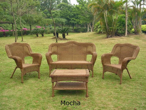 Outdoor Furniture - Outdoor Seating Group – 4 Piece Resin Wicker & Steel – Maui