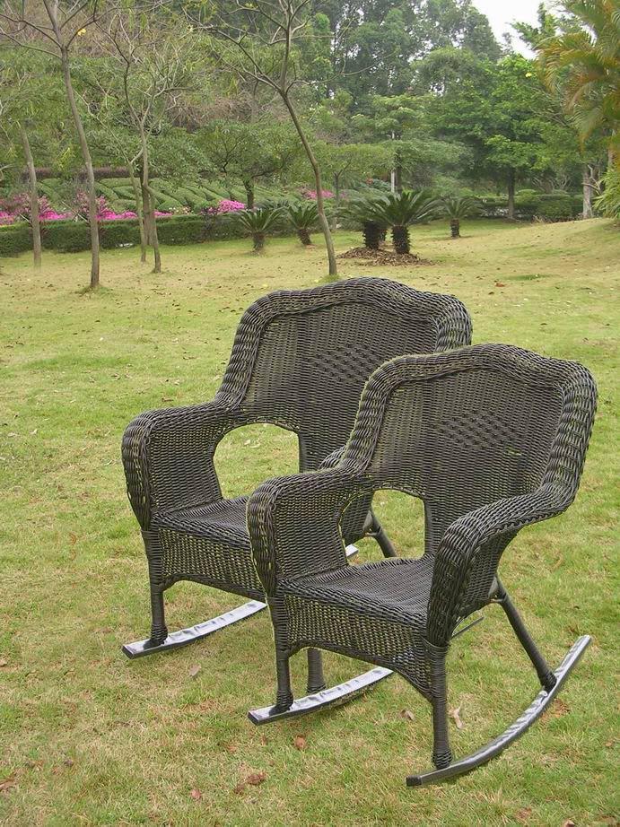 Outside Steel Rocker Patio Rockers - Set of 2 – Resin Wicker & Steel – Maui — My Backyard Decor