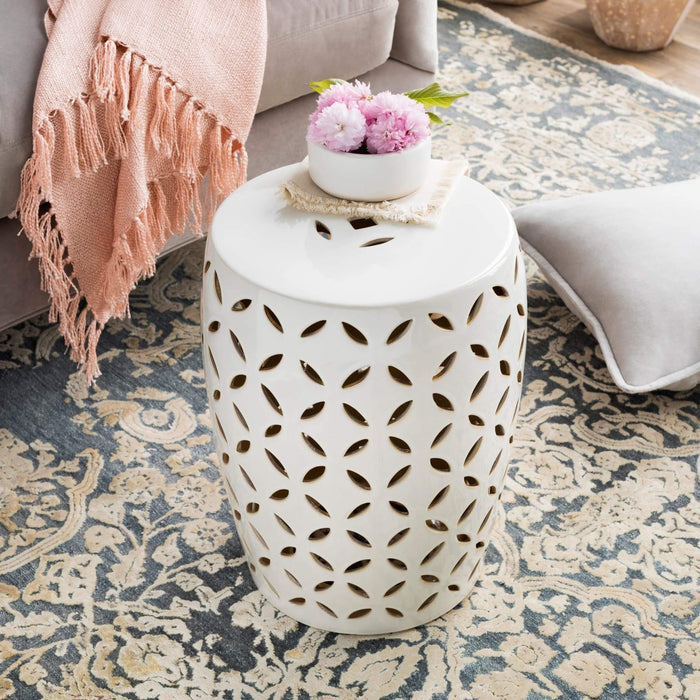 Patio Side Table - Ceramic Stool/Side Table Chantilly