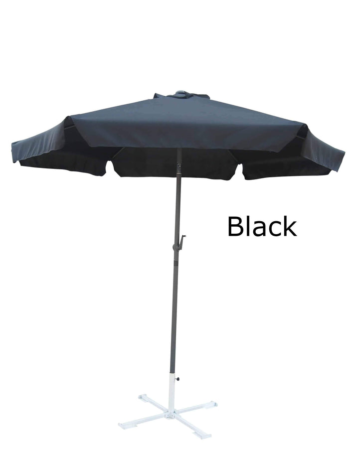 Umbrella - Patio Umbrella Aluminum 8 Feet Crank & Tilt Black