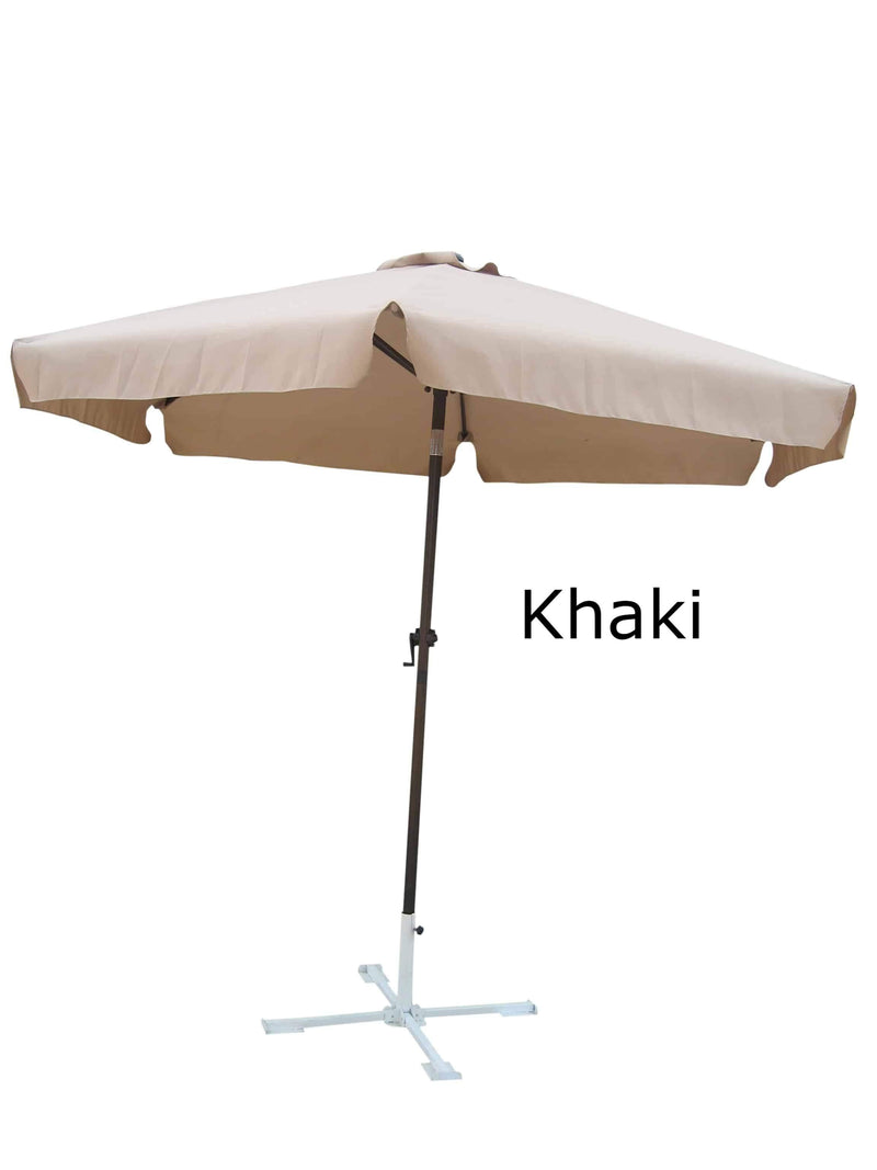 Umbrella - Patio Umbrella Aluminum 8 Feet Crank & Tilt Khaki