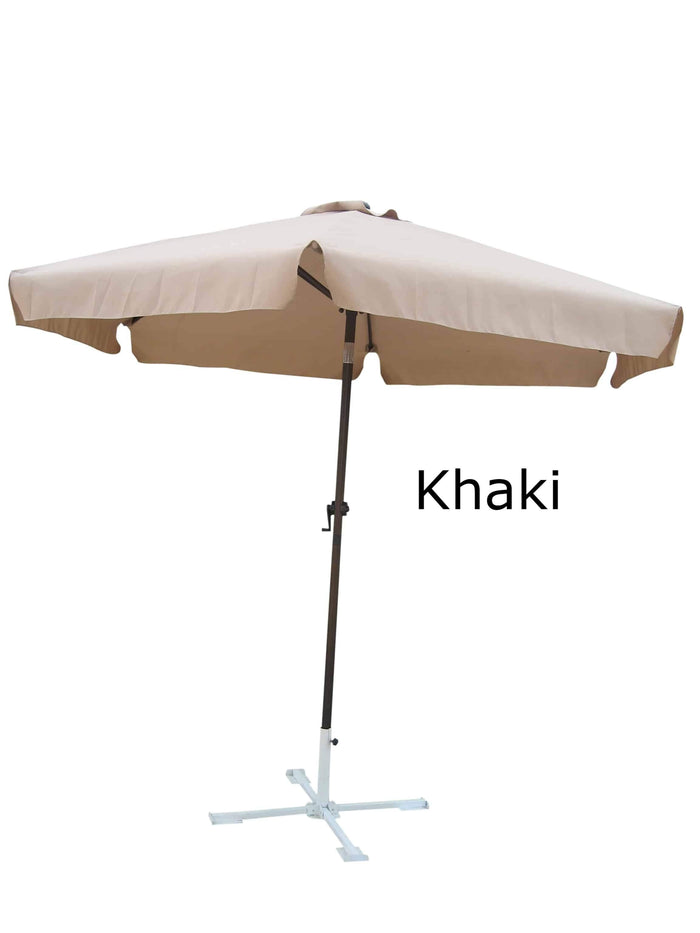 Umbrella - Patio Umbrella Aluminum 8 Feet Crank & Tilt Khaki