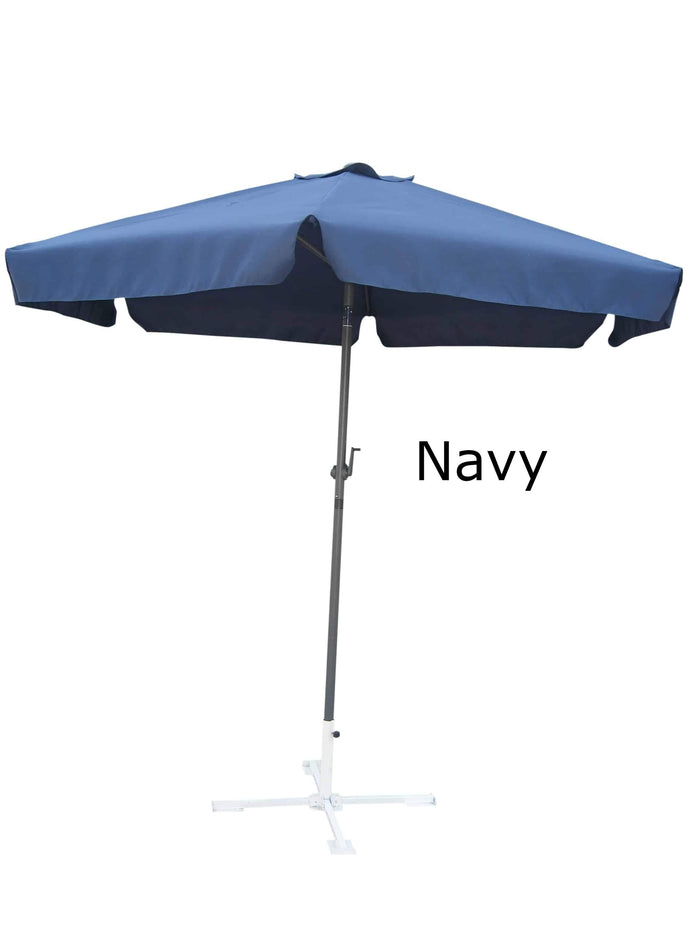 Umbrella - Patio Umbrella Aluminum 8 Feet Crank & Tilt Navy