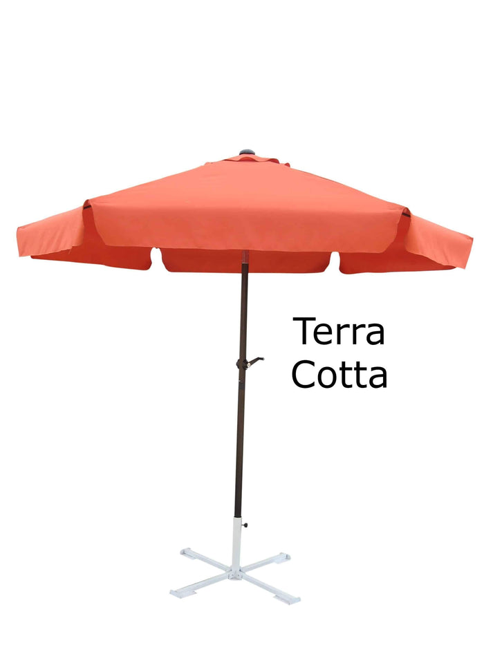 Umbrella - Patio Umbrella Aluminum 8 Feet Crank & Tilt Terra Cotta